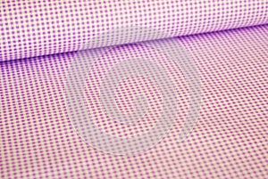 Trendy pink and white checkered cotton fabric