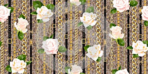 Trendy repeating print with roses