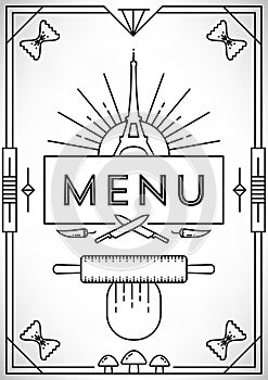 Trendy Restaurant Menu Design with Linear Icons
