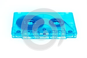 Trendy retro audio cassette tape neon isolated