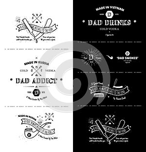 Trendy Retro Vintage Insignias - tattoo Badges - dot work