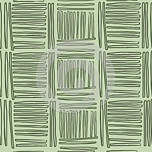 Trendy Seamless Abstract Green Lines pattern. Stylish repeating texture. Modern. Simple .