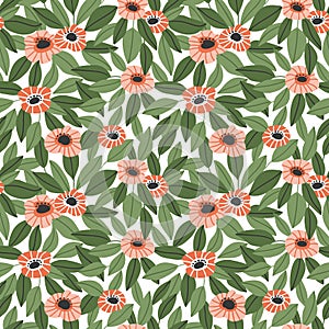 Trendy Seamless Floral Pattern in Vector hand drawn style. Ditsy repeated background