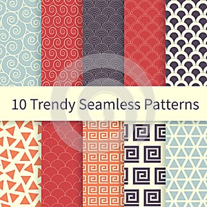 Trendy seamless patterns