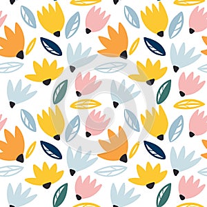 Trendy seamless vector floral pattern. Perfect for desktop wallpapers.