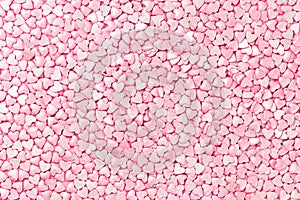 Trendy shiny silver pink hearts background