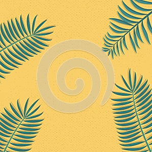 Trendy and Simple palm leafs decoration frame vector illustration