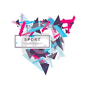 Trendy sports background. Composition of geometric shapes