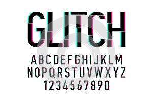 Trendy style distorted glitch font