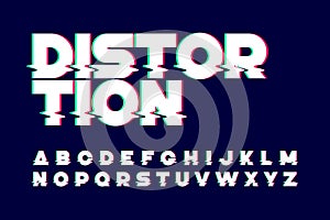 Trendy style distorted glitch font