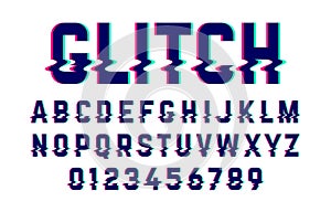 Trendy style distorted glitch font