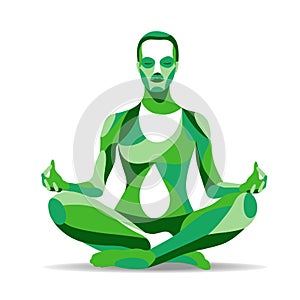 Trendy stylized illustration movement, yoga poses, young woman practicing meditation, line vector silhouette
