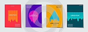 Trendy template set with futuristic modern neon shapes for poster, cover, card, broshure, banner.