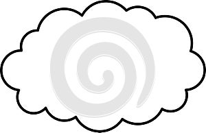 Trendy think bubble in flat style. Think bubble isolated on white background. Cloud line icon Vector art.