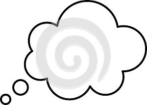 Trendy think bubble in flat style. Think bubble isolated on white background. Cloud line icon Vector art.