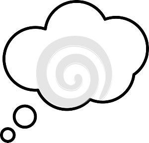 Trendy think bubble in flat style. Think bubble isolated on white background. Cloud line icon Vector art.