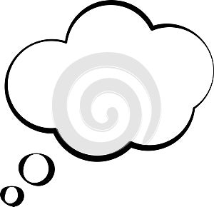 Trendy think bubble in flat style. Think bubble isolated on white background. Cloud line icon Vector art.