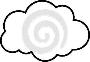 Trendy think bubble in flat style. Think bubble isolated on white background. Cloud line icon Vector art.