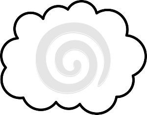 Trendy think bubble in flat style. Think bubble isolated on white background. Cloud line icon Vector art.