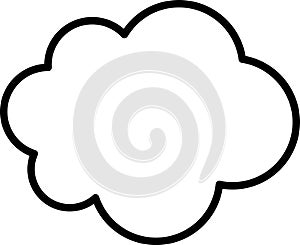 Trendy think bubble in flat style. Think bubble isolated on white background. Cloud line icon Vector art.