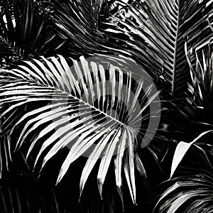 Modern tropisch Palme ein Brief Drücken Sie schwarz und weiß aus der nähe 