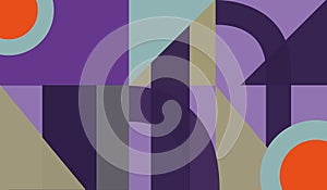 Trendy vector abstract geometric background with circles in retro scandinavian style.