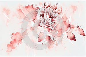 trendy vector design watercolor rose, blush pink