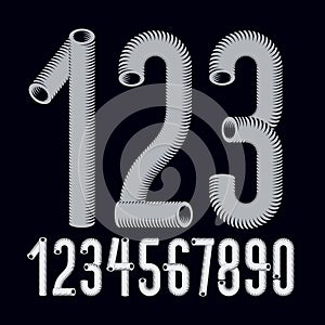 Trendy vector numerals collection. Modern funky numbers from 0 t