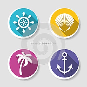 Trendy vector summer web icons design templates