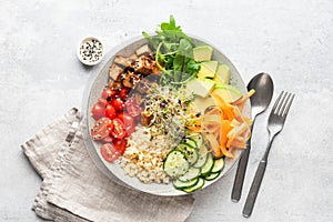 Trendy vegan buddha bowl salad photo