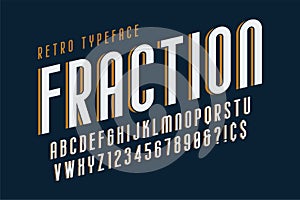 Trendy vintage display font design, alphabet, typeface