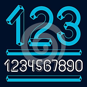 Trendy vintage vector digits, numerals collection. Retro numbers from 0 to 9 can be used in art  poster creation. Made using