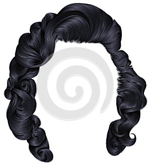 Trendy woman hairs brunette black colors . beauty fashion . ret