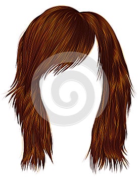 Trendy woman hairs Red Ginger color . medium length . beauty s