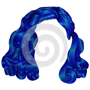 Moderno una donna corto capelli buio blu colori . fissione. moda elegante 