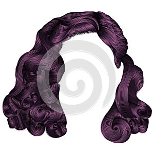 Trendy woman short hairs purple colors .fringe. fashion beauty