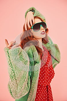 Trendy woman in sunglasses