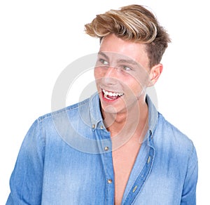 Trendy young man laughing