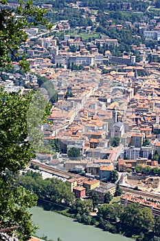 Trent in Italy seen from the surrounding mountains photo