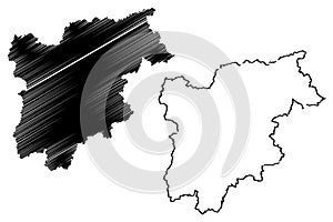Trentino-Alto Adige - Sudtirol map vector photo