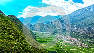 Trentino summer landscape Sarca valley, north of lake Garda, Italy