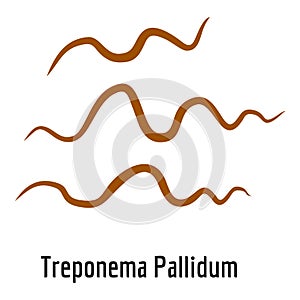 Treponema Pallidum icon, cartoon style.