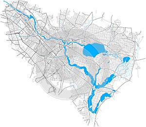 Treptow, Berlin, Deutschland high detail vector map