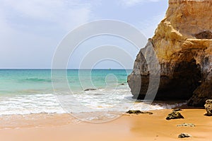 Praia dos Tres Castelos in Portimao, Atlantic Ocean, Algarve, Portugal photo