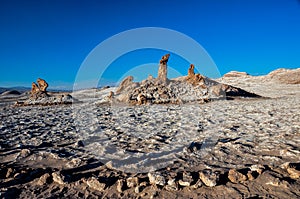 Tres Marias Rocks in Valle de la Luna near San Pedro de Atacama, Chile