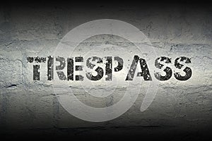 Trespass word gr photo