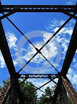 Trestle bridge X bracing and sky