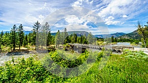 Trestle Bridge over the Nicola River as it flows along Highway 8