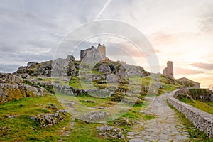 Trevejo Castle in caceres, extremadura, spain. photo