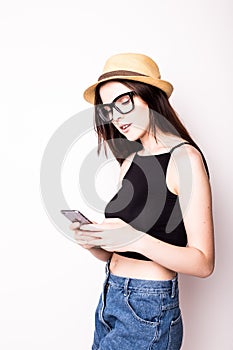 Trevel girl texting message